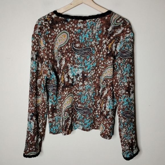 Cocoon Bay 2pc Set M Paisley Crinkle Top & Asym Midi Skirt Boho Lagenlook - Picture 6 of 10